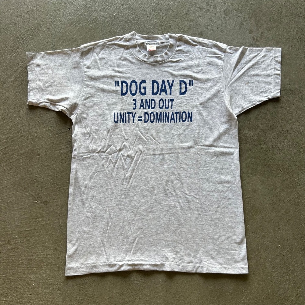 Vintage 90s Dog Day D Shirt Size XL Gray Funny Saying Humor 3 and Out Graphic